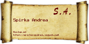 Spirka Andrea névjegykártya